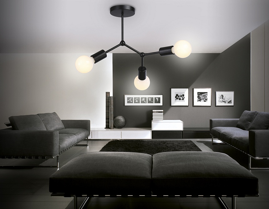 TR8027/3 BK черный E27*3 max 40W D400*390