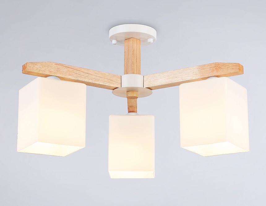 TR83115/3 WH/LW белый/светлое дерево E27/3 max 40W D580*320