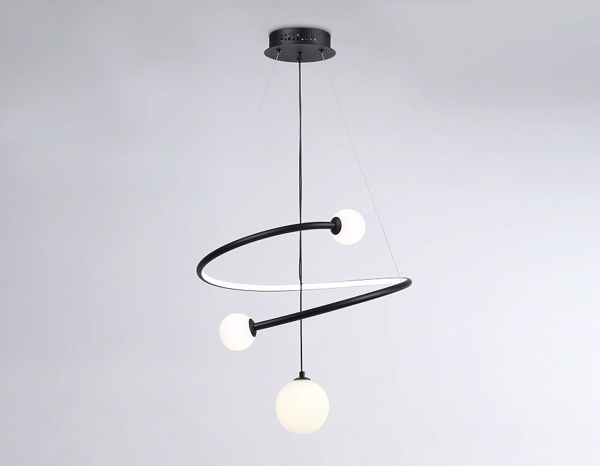 FL66303 BK черный 39W 3000K-6400K+G9 D500*1200 (ПДУ ИК)