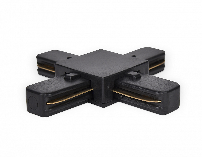 GL7083 BK черный коннектор Х-образный однофазный для соединения трековых шинопроводов