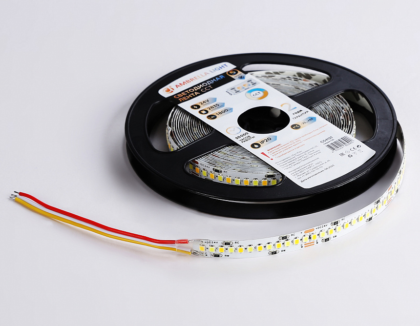 GS4151 2835 240Led/ 18W m/ 24V IP20 CCT 3000-6500K/5000*10*1.2mm (3 конт.) GS4151 2835 240Led/ 18W m/ 24V IP20 CCT 3000-6500K/5000*10*1.2mm (3 конт.)
