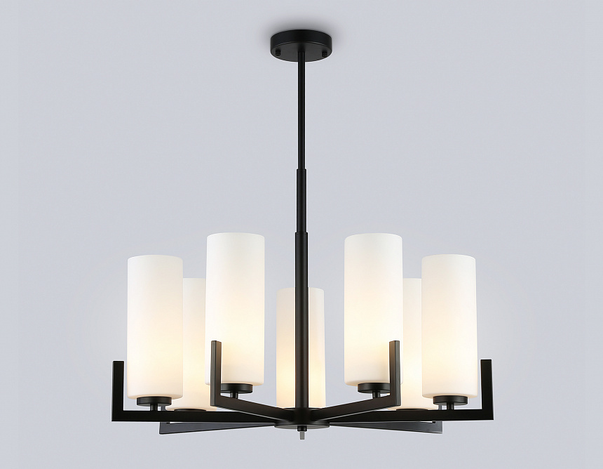 LH56058/7 BK/WH черный/белый E27*7 max 60W D700*750