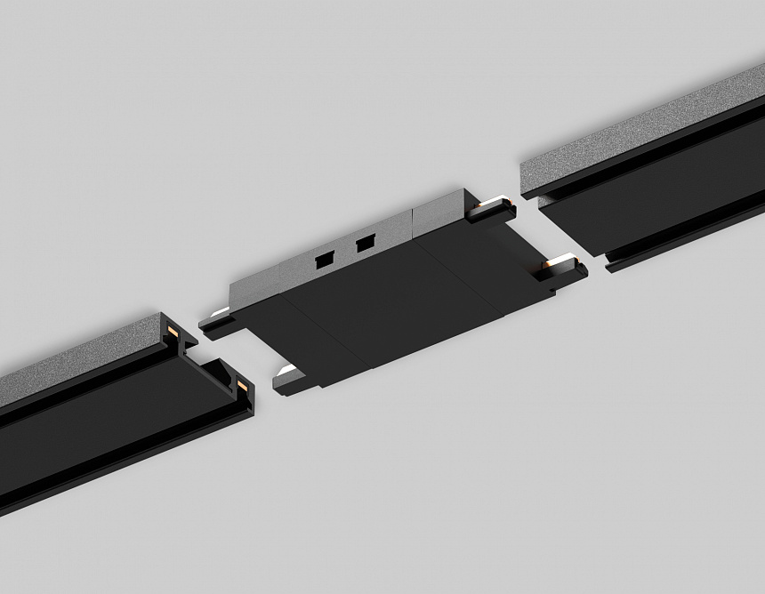 GV1109 BK черный прямой коннектор для накладного шинопровода 46*26*6