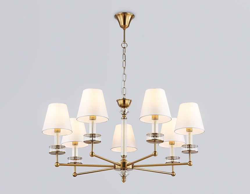 LH71023/7 BS/WH латунь/белый E14*7 max 40W D820*1130