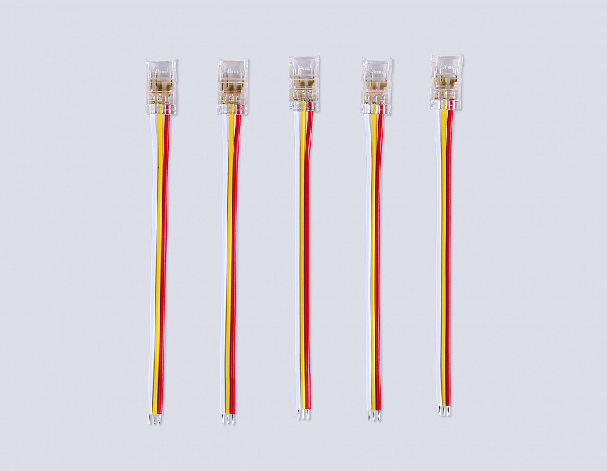 GS7406 Соединитель гибкий односторонний COB CCT 12/24V для лент 8mm (3 конт.) (5шт)