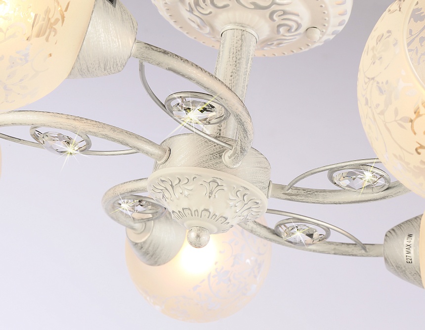 TR3062/5 WH/SL/FR белый/серебро/белый матовый E27/5 max 40W D615*245