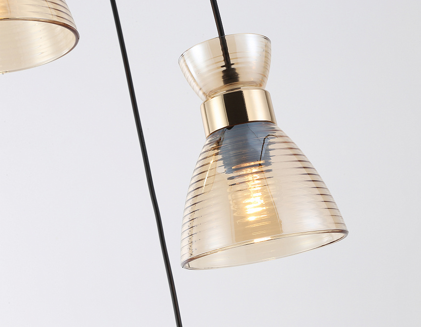 TR3405/3 BK/FGD/TI черный/золото/янтарь E27/3 max 60W D345*1000