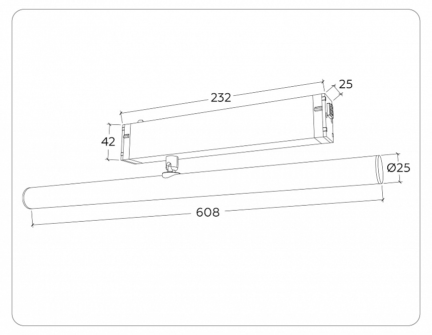 GL1361 BK черный IP20 12W 3000K-6400K 220V 120° 608*25*110 (Без ПДУ)