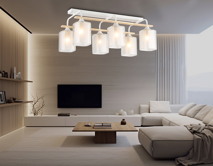 TR3033247/6 WH/WD белый/дерево E27/6 max 60W 580*340*245