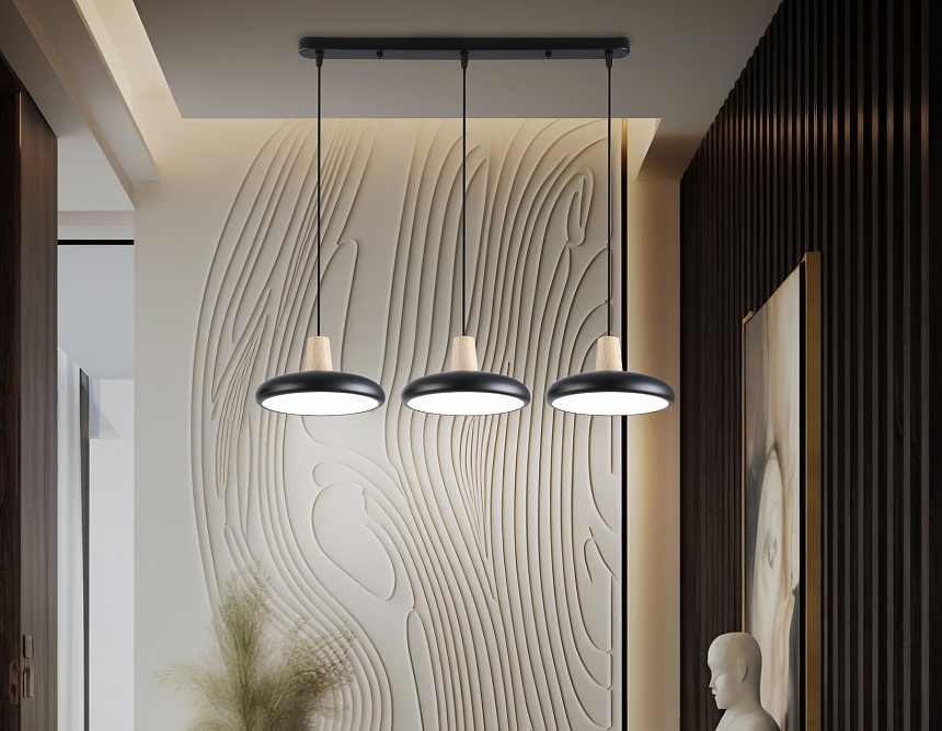 FL4841/3 BK/WD черный/дерево 72W 3000-6000K 550*200*800 (без ПДУ)