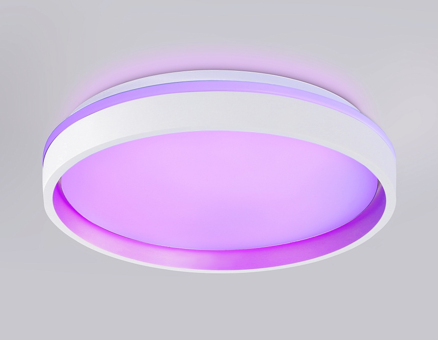 FZ601 WH/GD белый/золото IP20 46W 3000K-6500K+RGB D390*80 (ПДУ ИК)