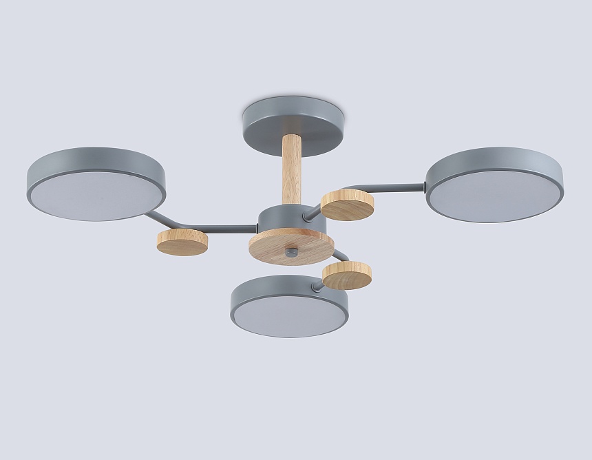 FL4856/3 GR/WD серый/дерево 54W 3000-6000K D660*170 (без ПДУ)
