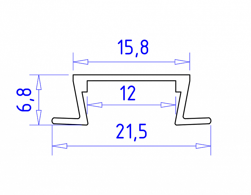 GP1001WH белый 2000*21.5*6.8