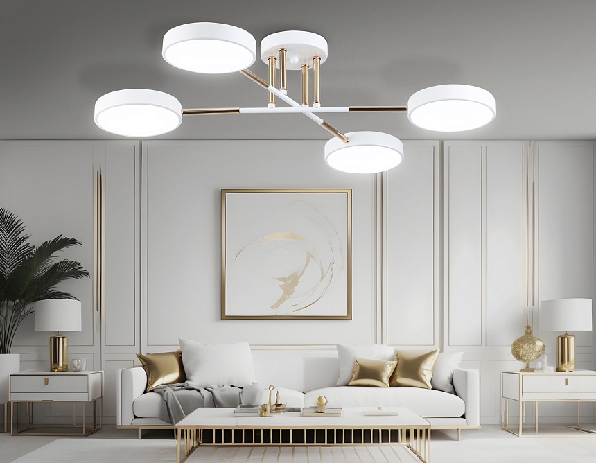 FL516331/4 WH/FGD белый/золото 72W 3000-6000K 610*410*140 (без ПДУ)