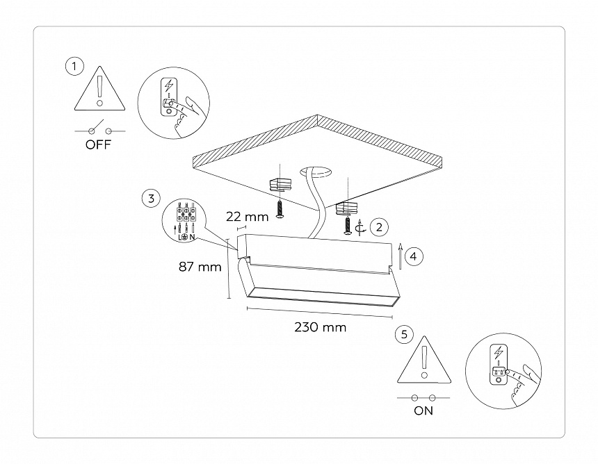 TA1821  BK черный LED 12W 4200K 230*22*87
