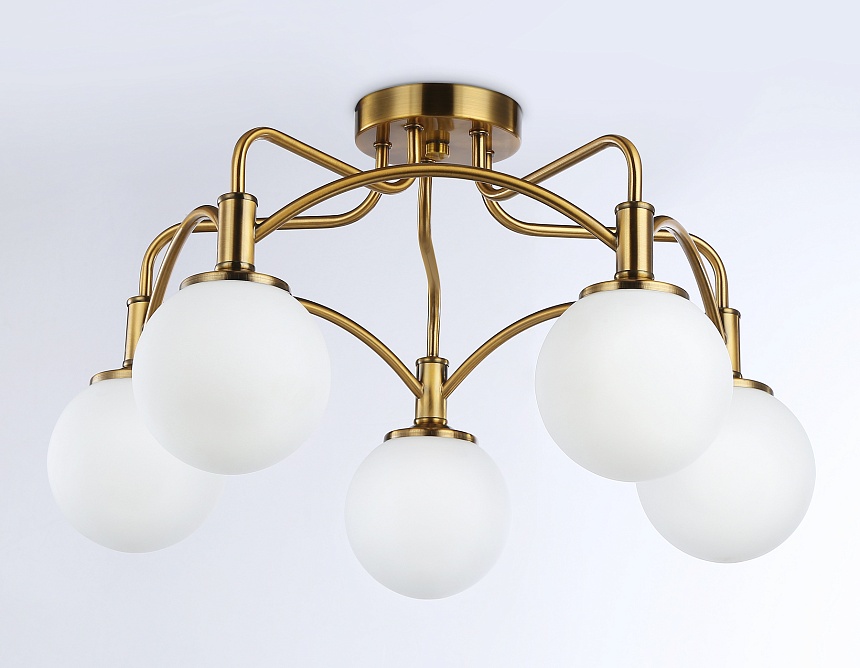 TR3212/5 GD/FR золото/белый матовый  E27*5 max 40W D560*302