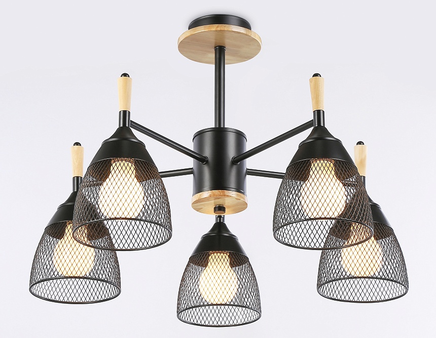 TR8015/5 BK черный E27*5 max 40W D600*385