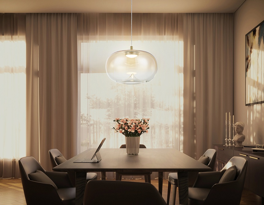 LH11083 BS/TI латунь/янтарь 4W 3000K D180*130