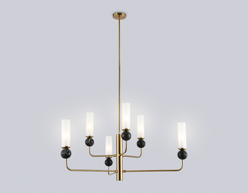 LH53263/6 BS/WH латунь/белый E14*6 max 40W D1050*1445