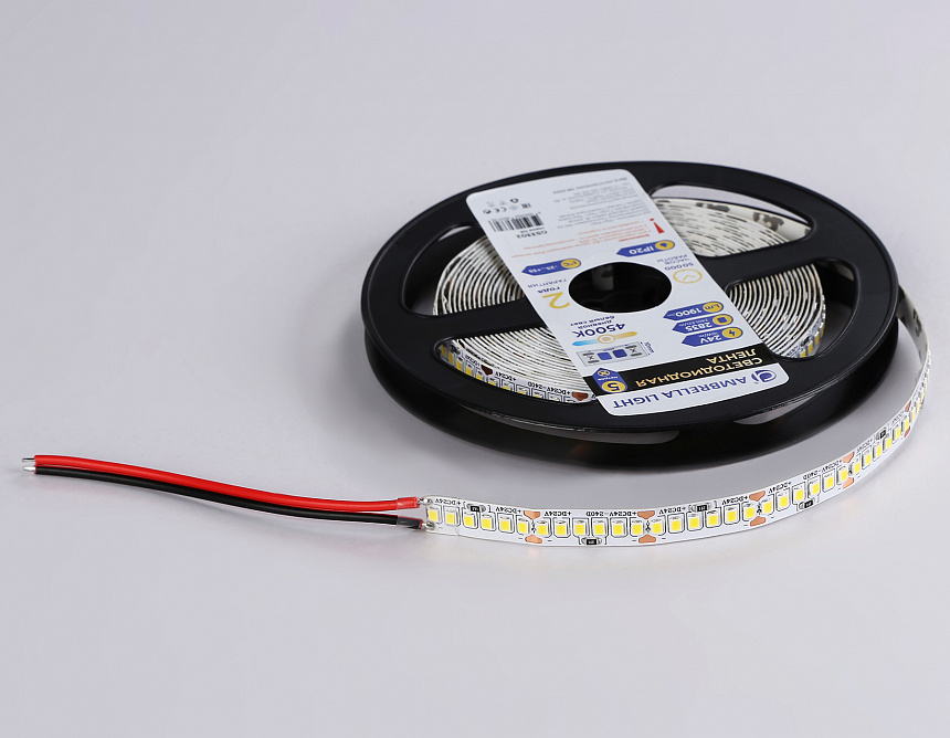 GS3302 2835 240Led/ 18W m/ 24V IP20 4500K/ 5000*10*1.2mm (2 конт.) GS3302 2835 240Led/ 18W m/ 24V IP20 4500K/ 5000*10*1.2mm (2 конт.)