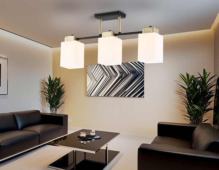 TR303046/3 BK/GD черный/золото E27/3 max 60W 540*100*270