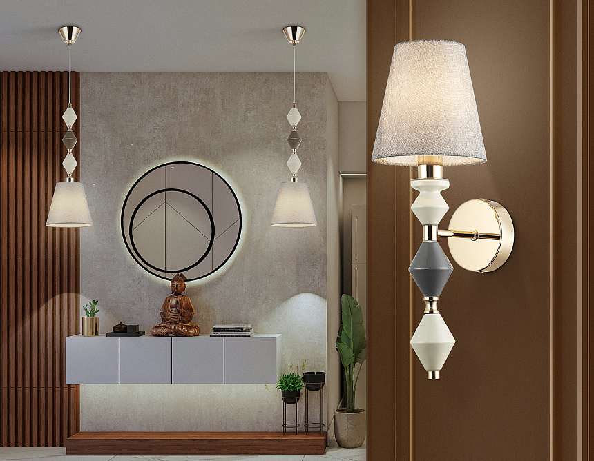 LH75409 GD/GR золото/серый E14 max 40W 150*180*415