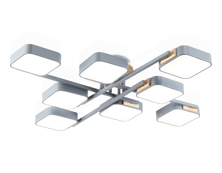FL4889/8 GR/WD серый/дерево 144W 3000-6000K 960*960*160 (без ПДУ)