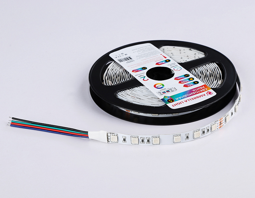 GS4302 5050 60Led/ 14.4W m/ 24V IP20 RGB/ 5000*10*1.87mm (4 конт.) GS4302 5050 60Led/ 14.4W m/ 24V IP20 RGB/ 5000*10*1.87mm (4 конт.)