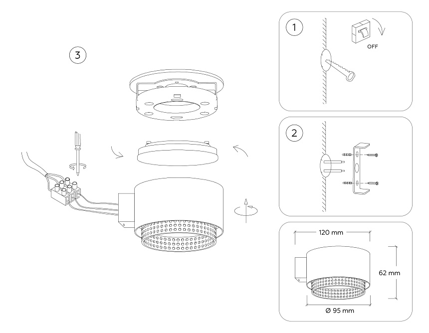 TN71296 WH/BK белый/черный GX53 max 12W 95*62*120