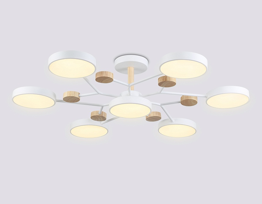 FL4864/7 WH/WD белый/дерево 126W 3000-6000K D830*190 (без ПДУ)