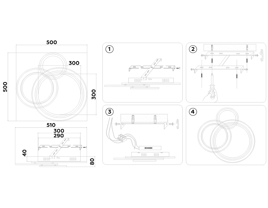 FA8515/3 BK черный 143W 3000K-6400K 500*500*80 (ПДУ РАДИО 2.4G)