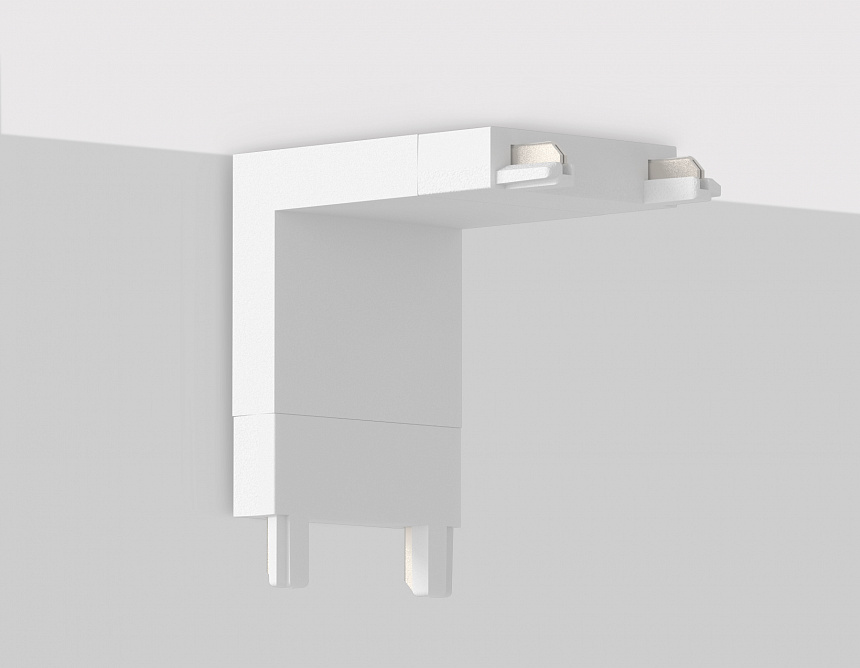 GV1103 WH белый угловой коннектор внутренний для накладного шинопровода IP20 48V 26*26*6