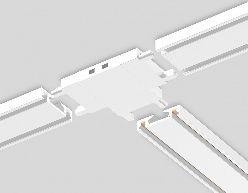 GV1118 WH белый T-образный коннектор для накладного шинопровода 46*36*6