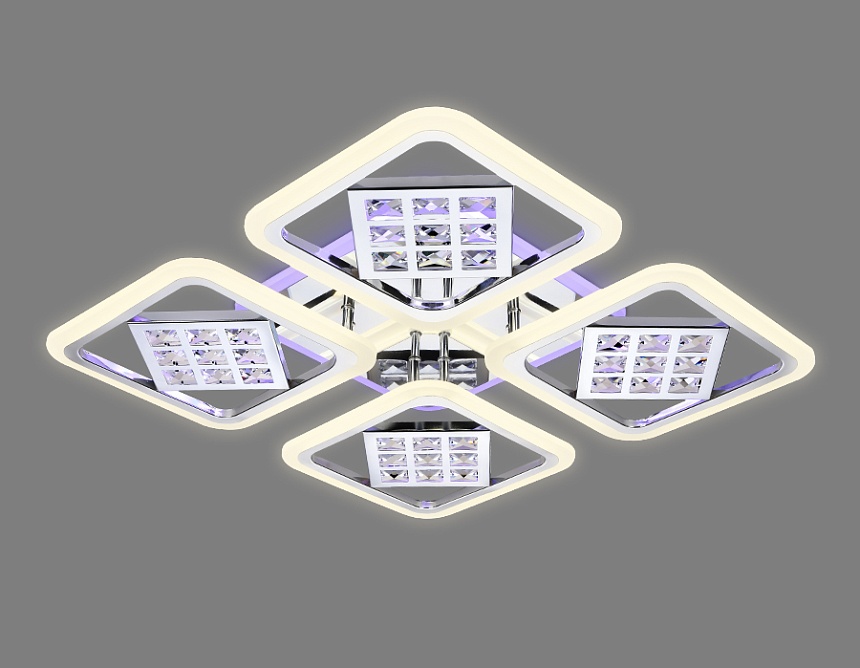 FA288/4 CH хром 116W 750*750*80 (ПДУ РАДИО 2.4G)