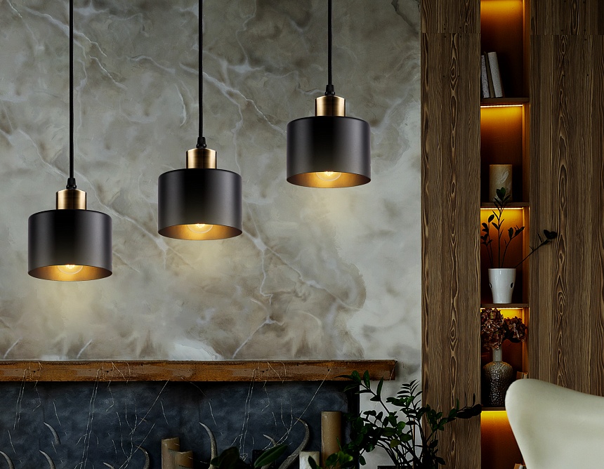 TR8118/3 BK/BS черный/латунь E27*3 max 40W 580*120*970