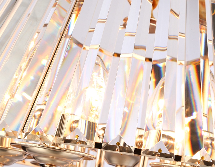 TR5039/6 GD/CL золото/прозрачный E14/6 max 40W D496*256