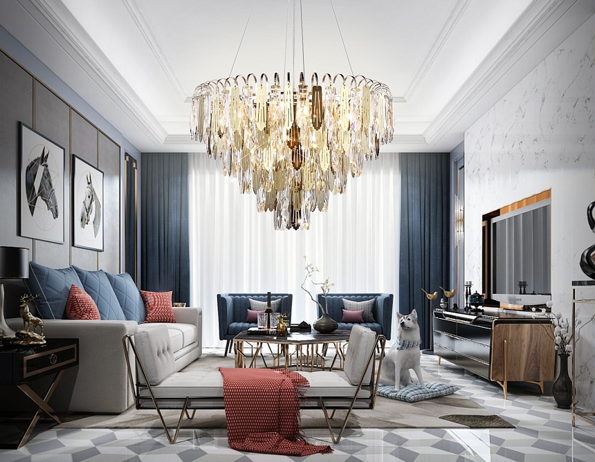 TR5258/11 SGD/CL золото/прозрачный E27*11 max 40W D600*400