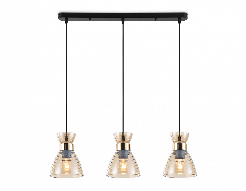 TR3404/3 BK/FGD/TI черный/золото/янтарь E27/3 max 60W 550*135*1000