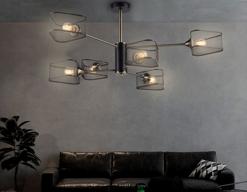 TR80172/6 SB/BK бронза/черный E27/6 max 40W D950*375