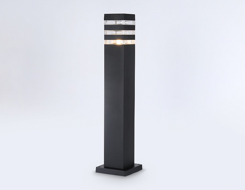 ST2582 BK/CL черный/прозрачный IP54 E27 max 40W 90*90*630 ST2582 BK/CL черный/прозрачный IP54 E27 max 40W 90*90*630