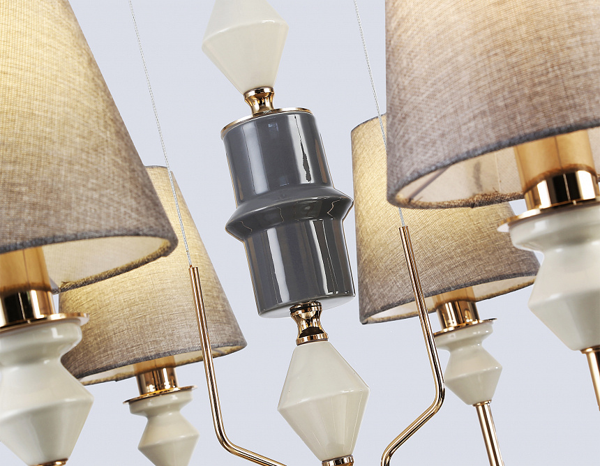 LH75403/8 GD/GR золото/серый E14*8 max 40W D815*1260