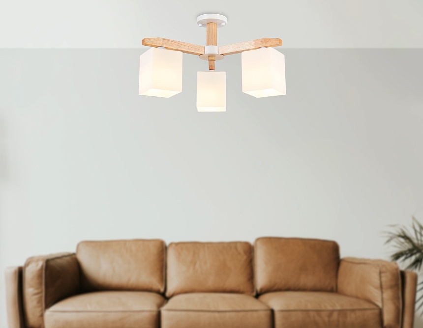 TR83115/3 WH/LW белый/светлое дерево E27/3 max 40W D580*320