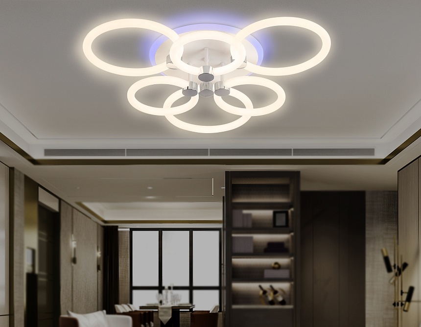 FA3844/3+3 WH белый 102W 3000K-6400K+RGB D670*115 (ПДУ РАДИО 2.4G)