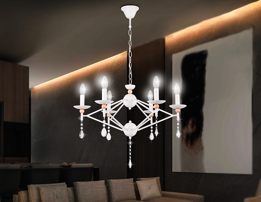 TR9596/6 WH белый E14/6 max 40W D660*880