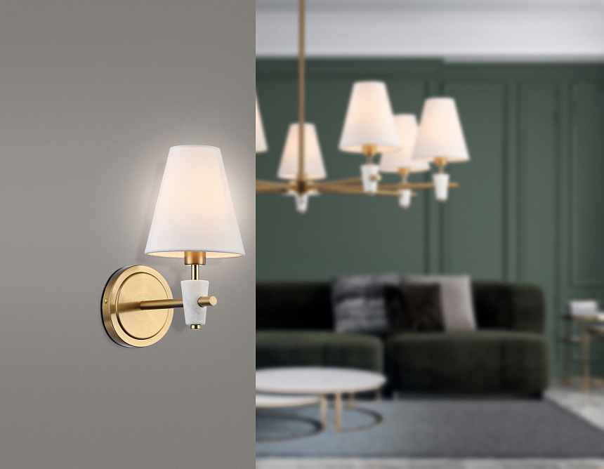 LH75047 BS/WH латунь/белый E14 max 40W 230*140*270