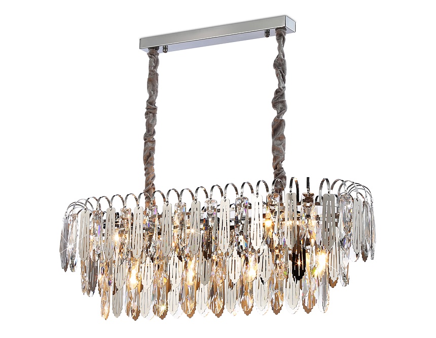 TR5259/10 CH/CL хром/прозрачный E27*10 max 40W 800*300*270