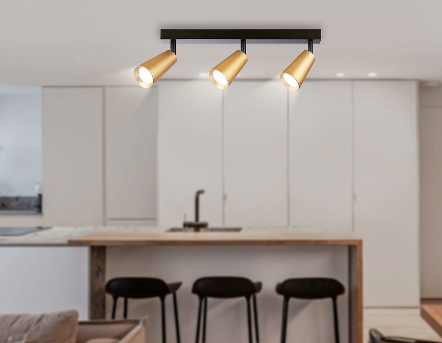 TA13151/3 BK/GD черный/золото GU10/3 max 12W 445*60*130