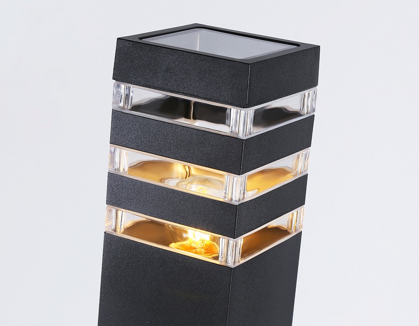 ST2582 BK/CL черный/прозрачный IP54 E27 max 40W 90*90*630 ST2582 BK/CL черный/прозрачный IP54 E27 max 40W 90*90*630