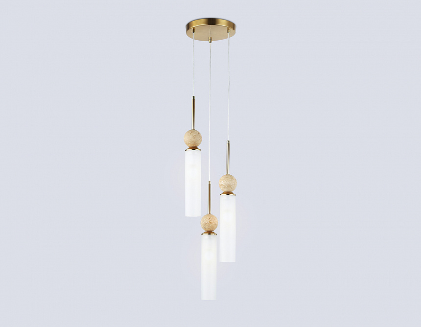 LH53257/3 BS/FR латунь/белый матовый E14*3 max 40W D230*1000