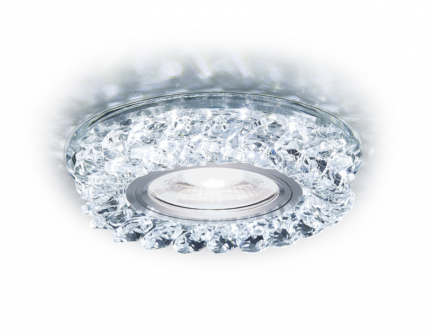 S257 CH хром/прозрачный хрусталь/MR16+3W(LED WHITE)